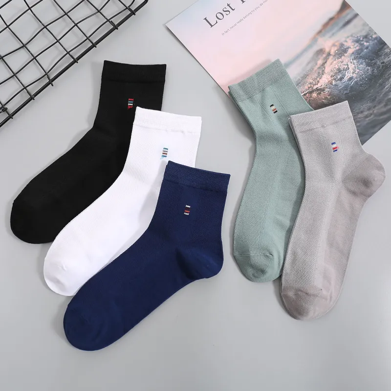 H YXIANG Mid Calf Socks Men's 5 Pack-5