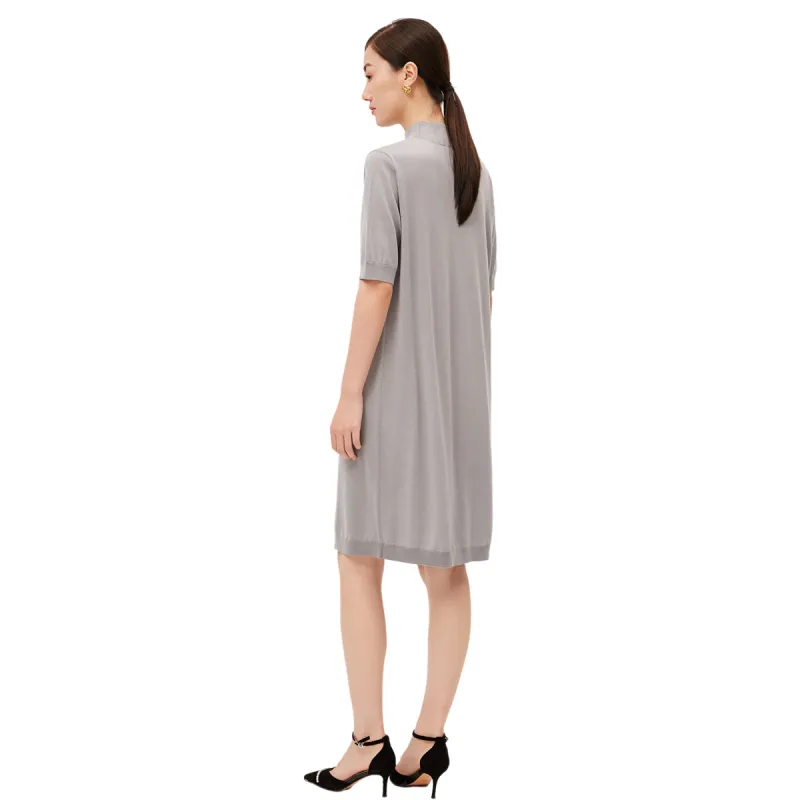 H YXIANG Short Sleeved Dresses Women's Light Gray Green-2