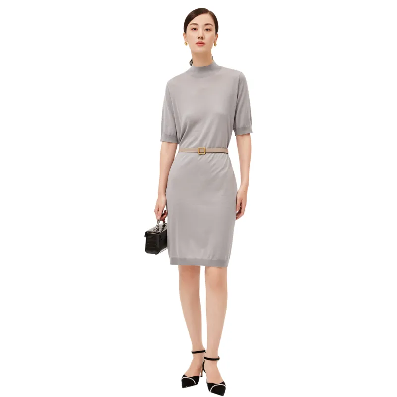 H YXIANG Short Sleeved Dresses Women's Light Gray Green-4