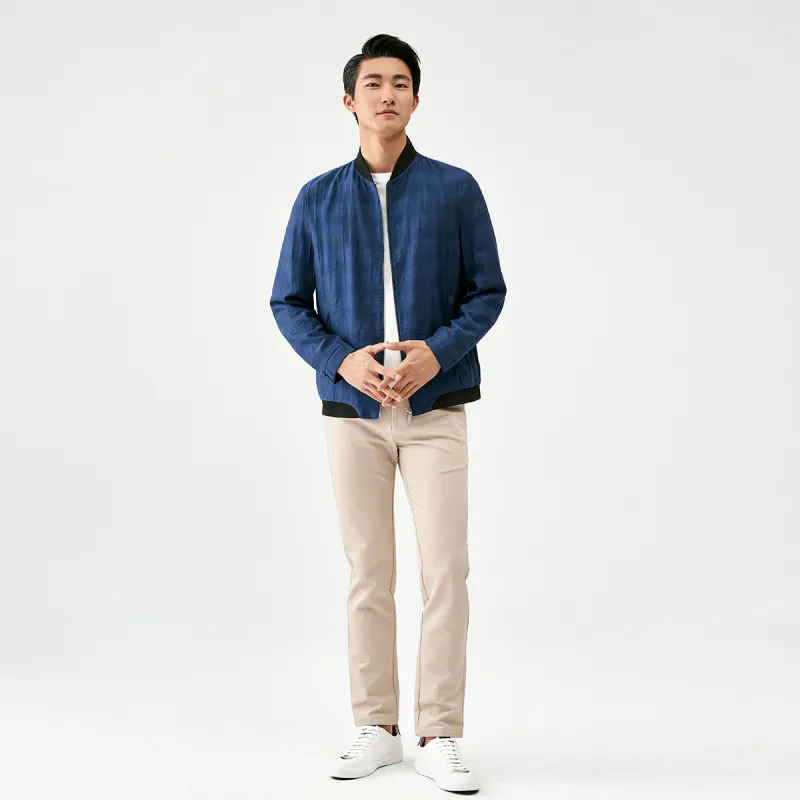 H YXIANG Jackets Men Light Blue-3