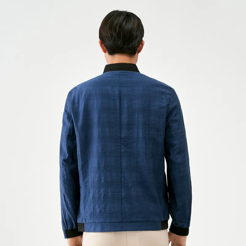 H YXIANG Jackets Men Light Blue-4
