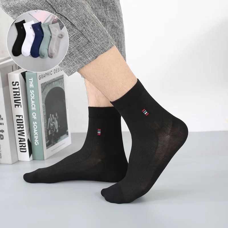 H YXIANG Mid Calf Socks Men's 5 Pack-3