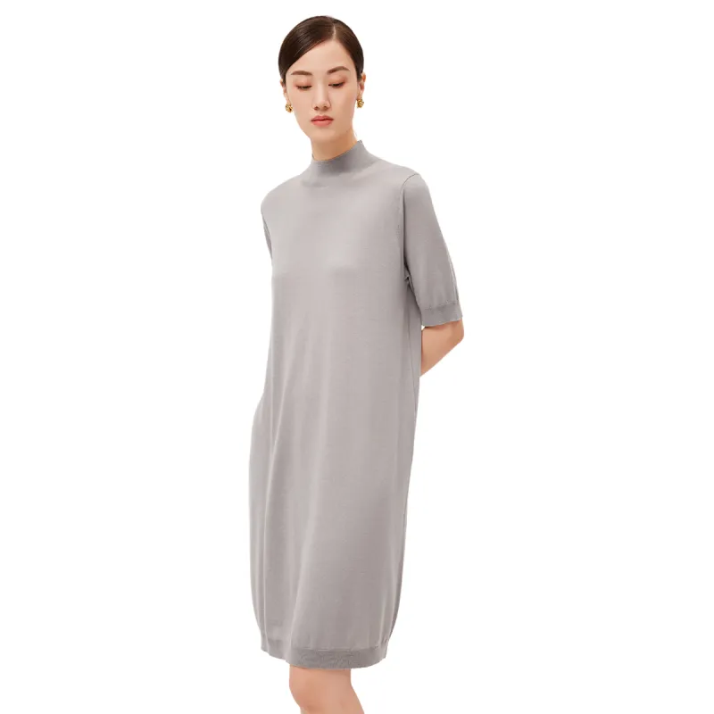 H YXIANG Short Sleeved Dresses Women's Light Gray Green-3