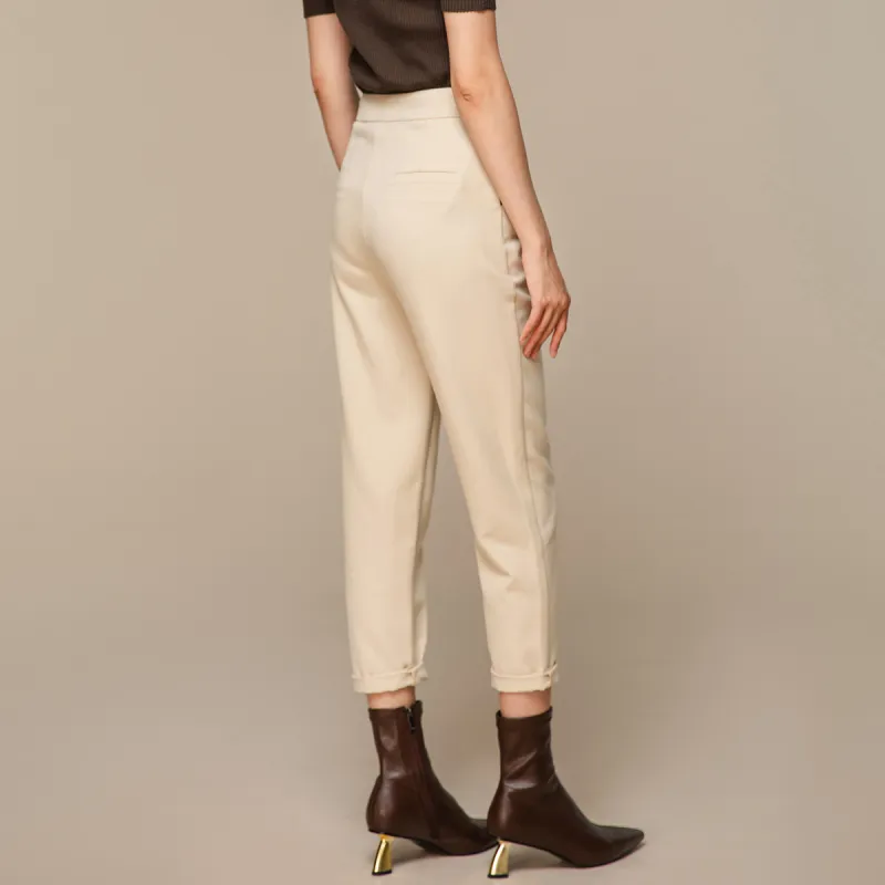H YXIANG Casual Pants Women's Apricot-3