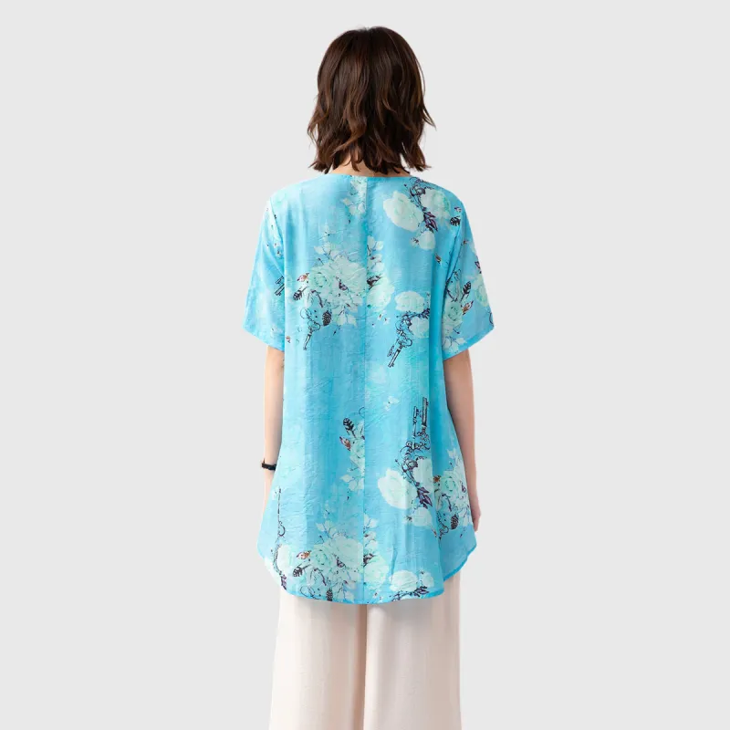 H YXIANG Chiffon Shirts Women's-2