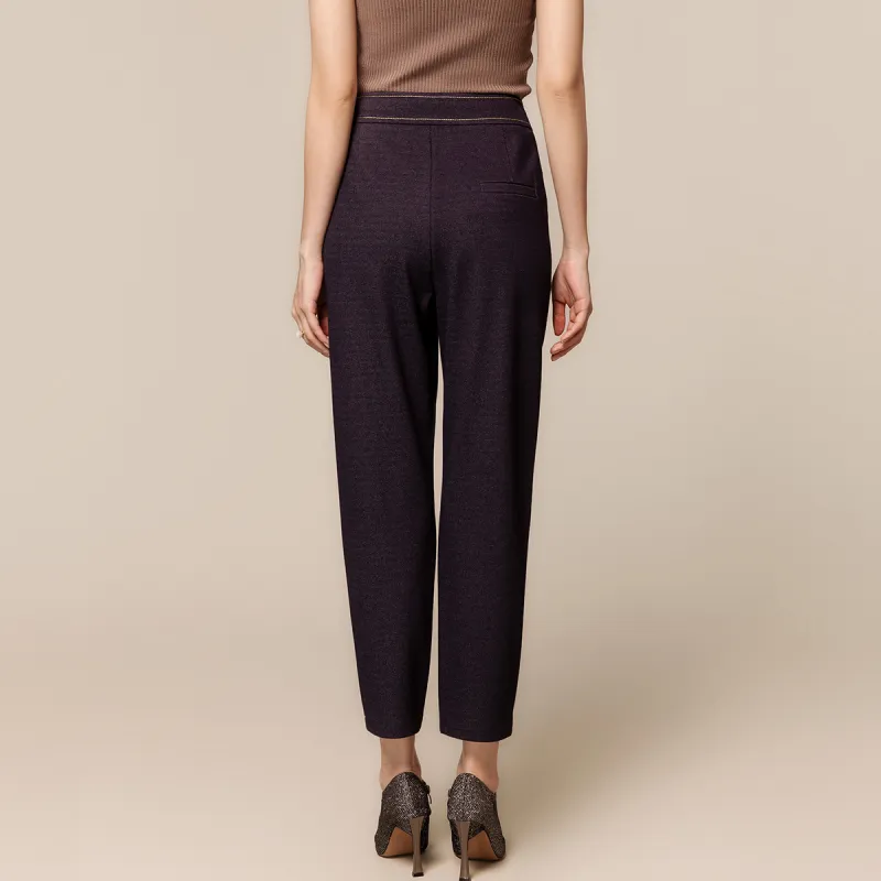 H YXIANG Casual Pants Women's Navy Blue-3