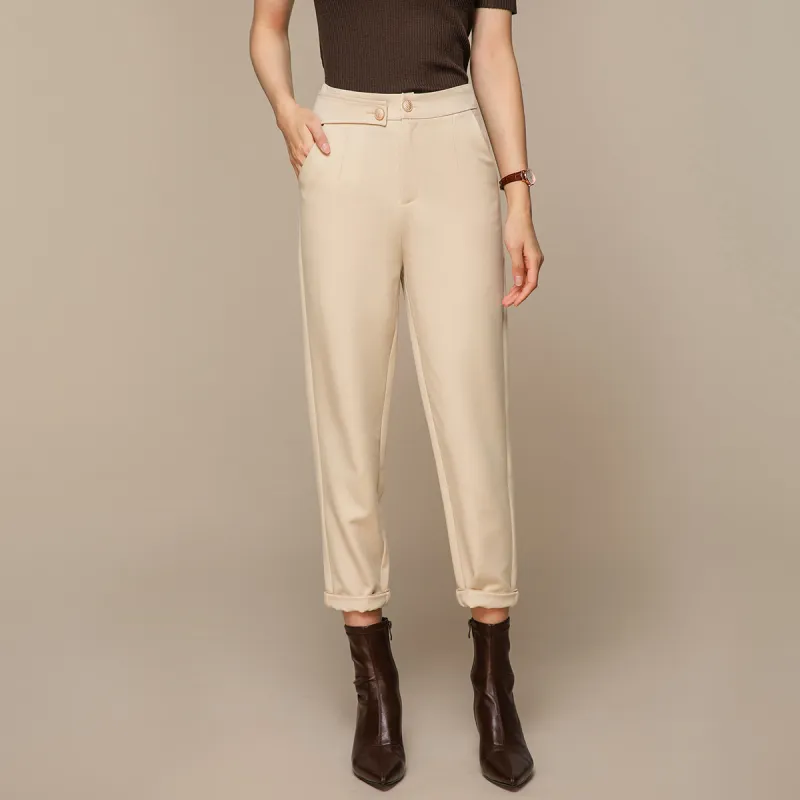 H YXIANG Casual Pants Women's Apricot-2