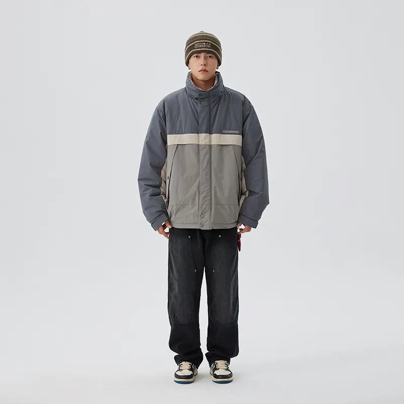 CoosRetro Puffer Jackets Unisex Dark Gray-2