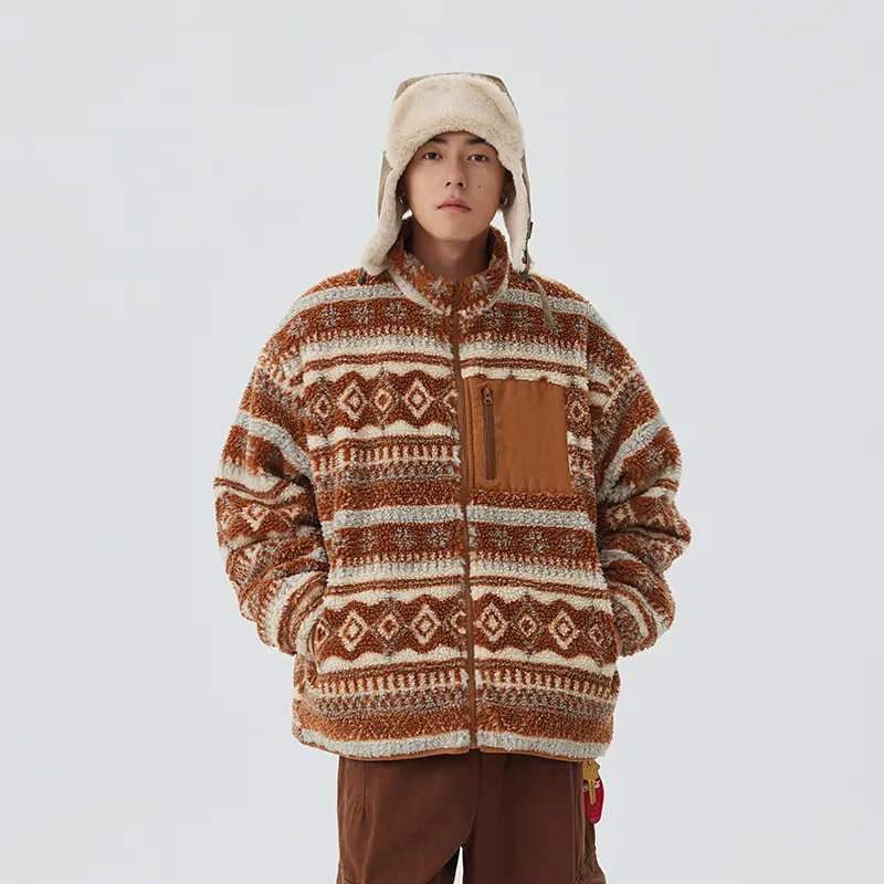 CoosRetro Puffer Jackets Unisex Brown-4