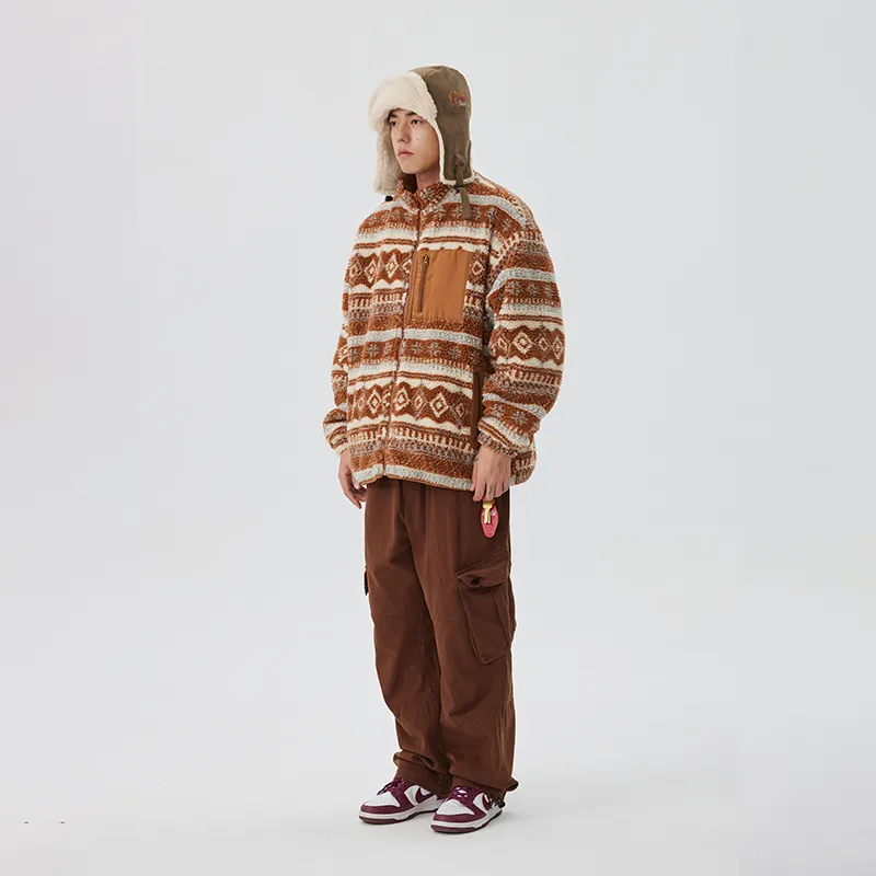CoosRetro Puffer Jackets Unisex Brown-5