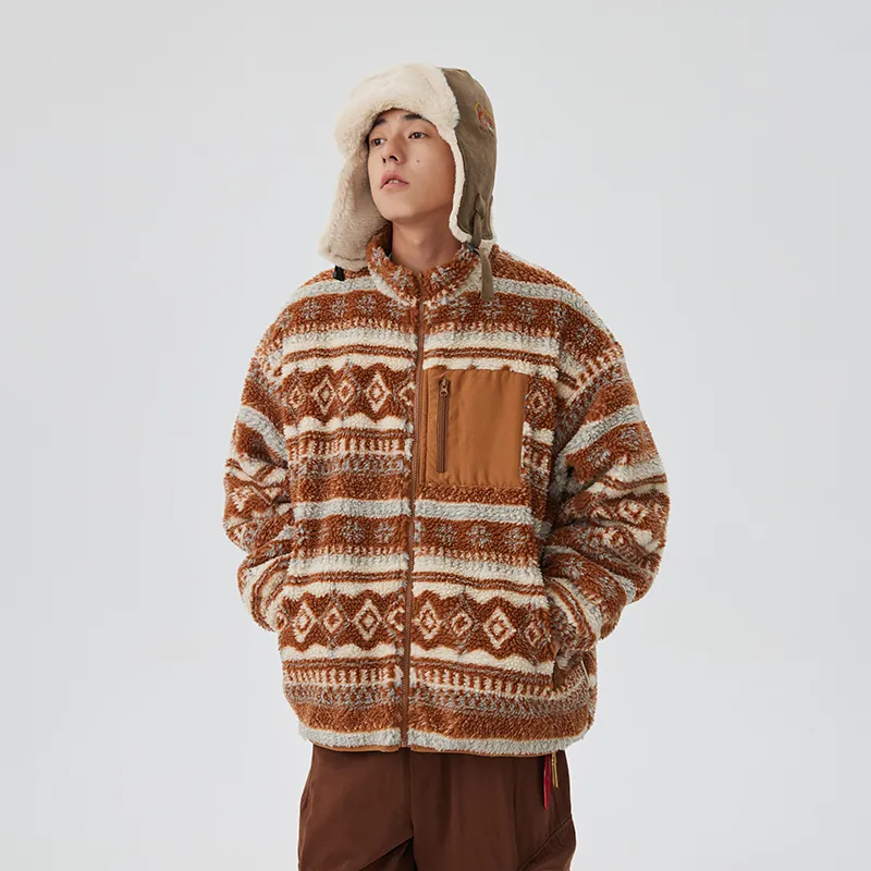 CoosRetro Puffer Jackets Unisex Brown-3