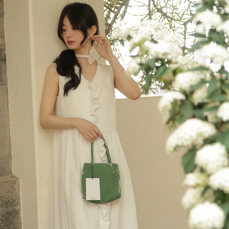 Miss Chipmunk Sleeveless Dress Women's White-2