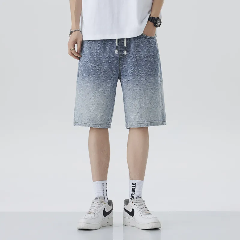 VSCH Denim Shorts Unisex Light Blue-2