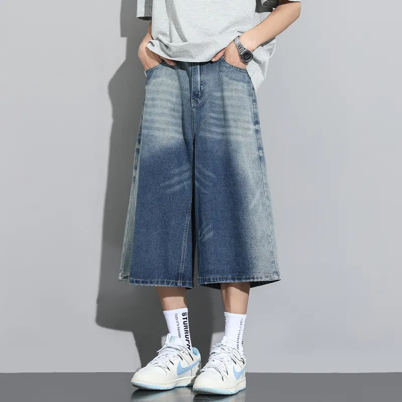VSCH Denim Shorts Men Vintage Blue-2