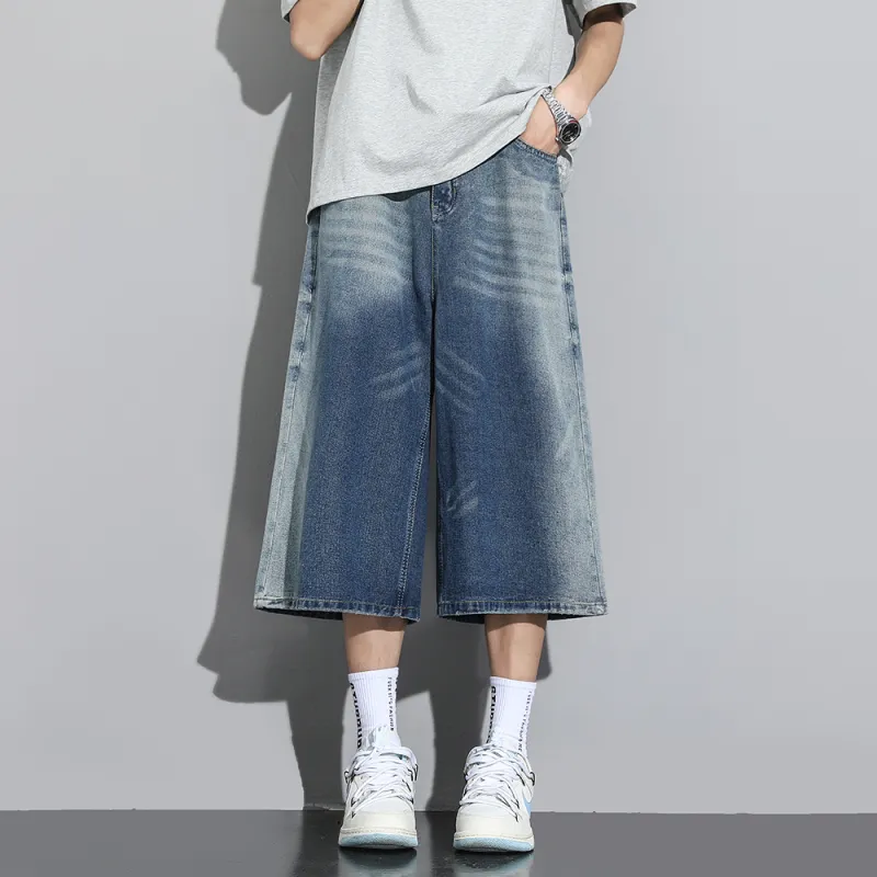 VSCH Denim Shorts Men Vintage Blue-4
