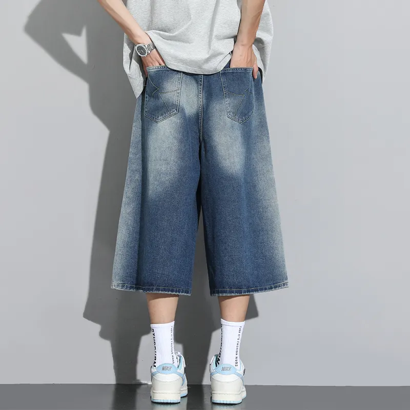 VSCH Denim Shorts Men Vintage Blue-3