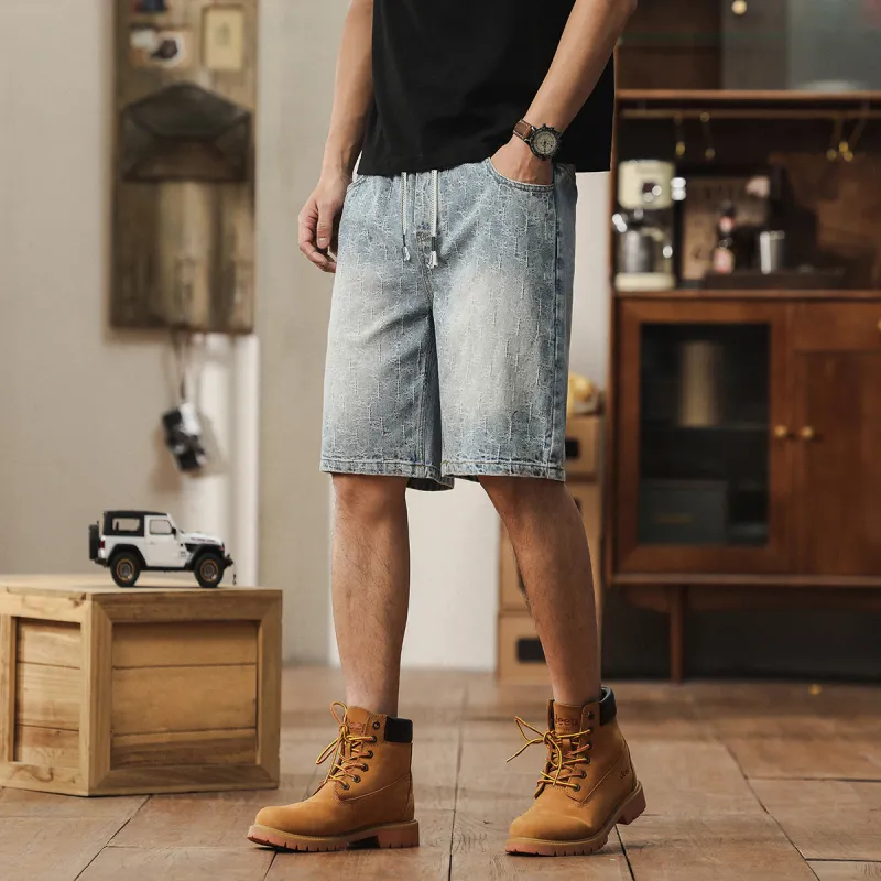 VSCH Denim Shorts Unisex Light Blue-2