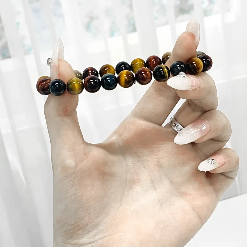 ILolu Natural Tiger's Eye Stone Bracelets Unisex-4