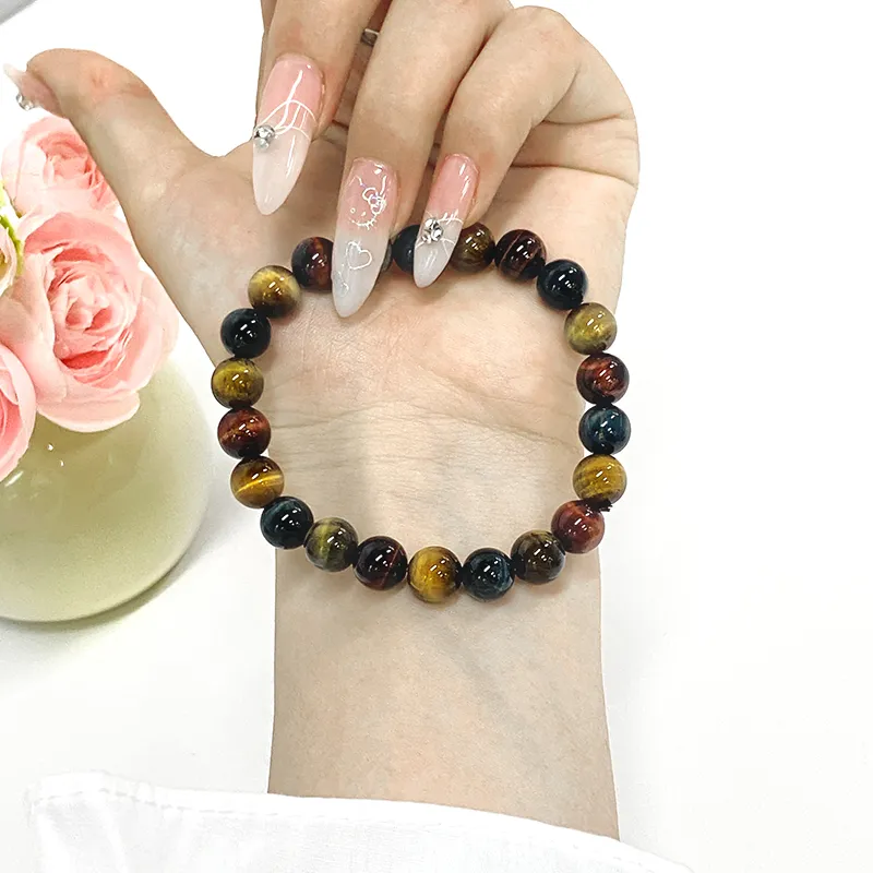 ILolu Natural Tiger's Eye Stone Bracelets Unisex-1