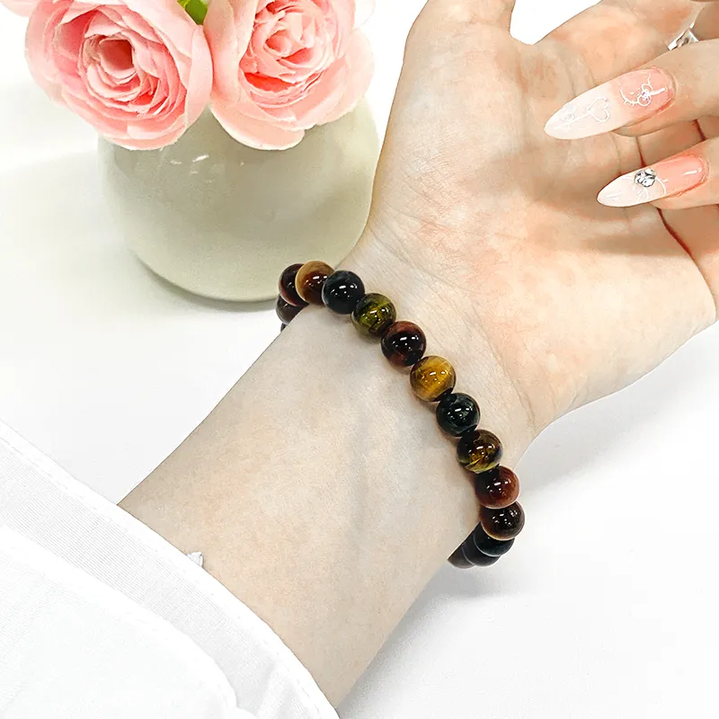 ILolu Natural Tiger's Eye Stone Bracelets Unisex-3