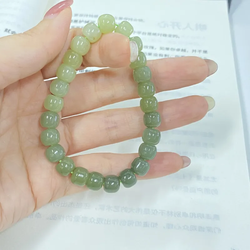 ILolu Hetian Jade Bracelets White Jade/Pale Greenish White Jade Unisex-1