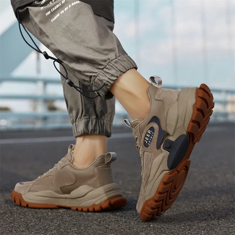 JEEP SPIRIT Mid Top Outdoor Shoes Men's Sand-65