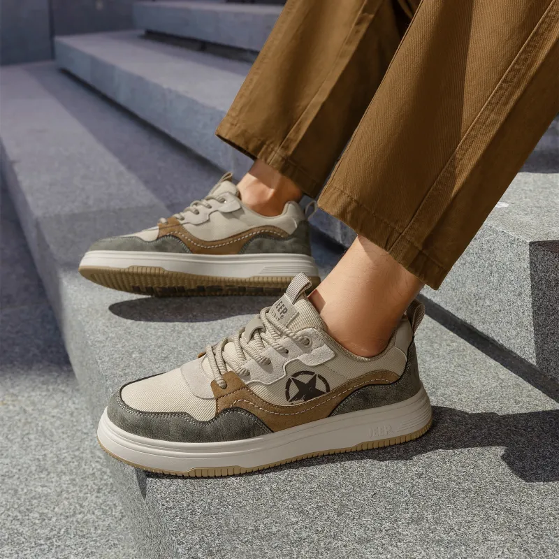 JEEP SPIRIT Wear resistant, Lightweight, Breathable, And Non slip. Low Top Skateboard Shoes Men's-5