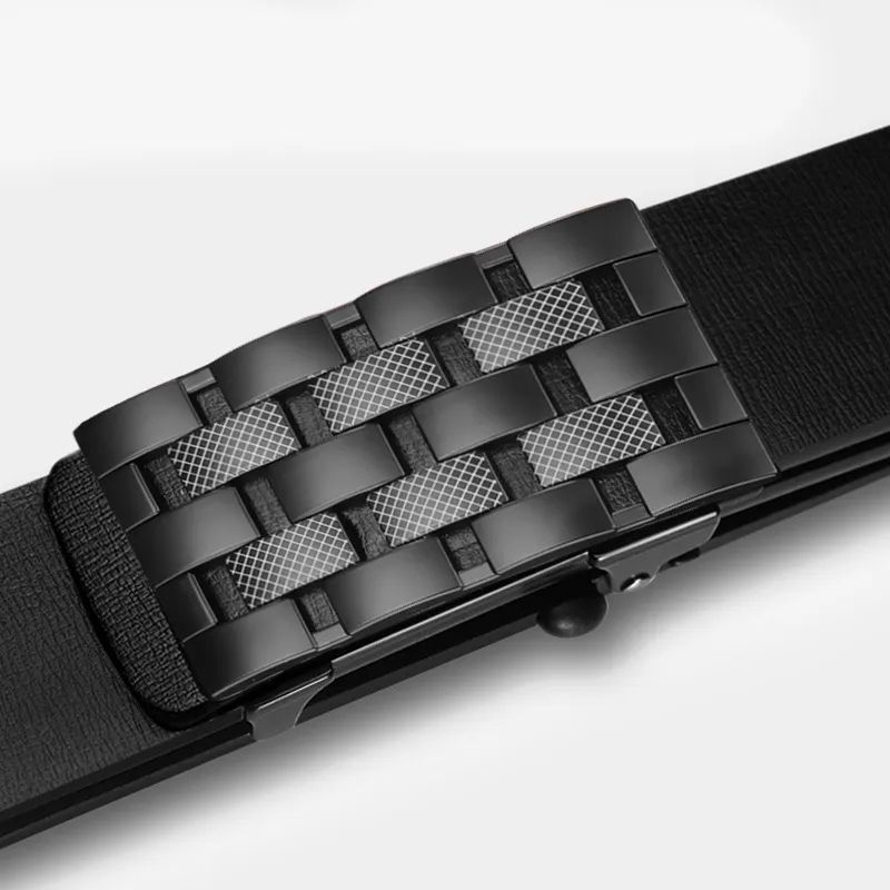 TUCANO Cow Split Leather, Zinc Alloy Leather Belts Men's Black Gunmetal Buckle 3.4cm-1