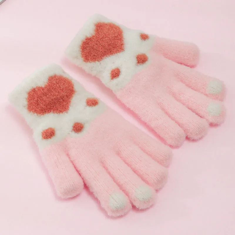 LEMONKID Yarn Knit Gloves Kids'-3