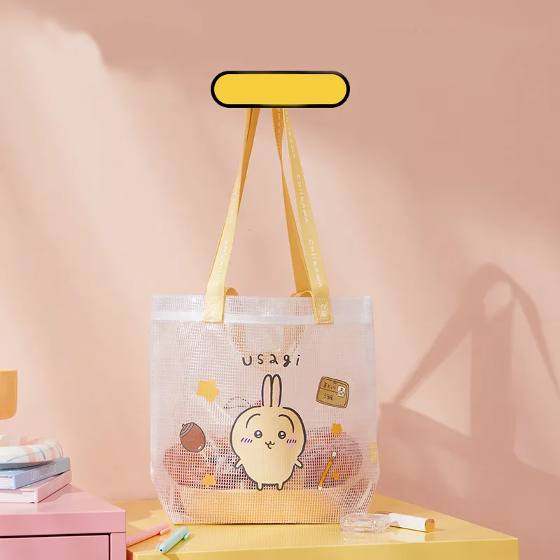 MINISO Chiikawa PVC Handbag Shoulder Bag Medium Size Unisex Pink/Blue/Yellow-5