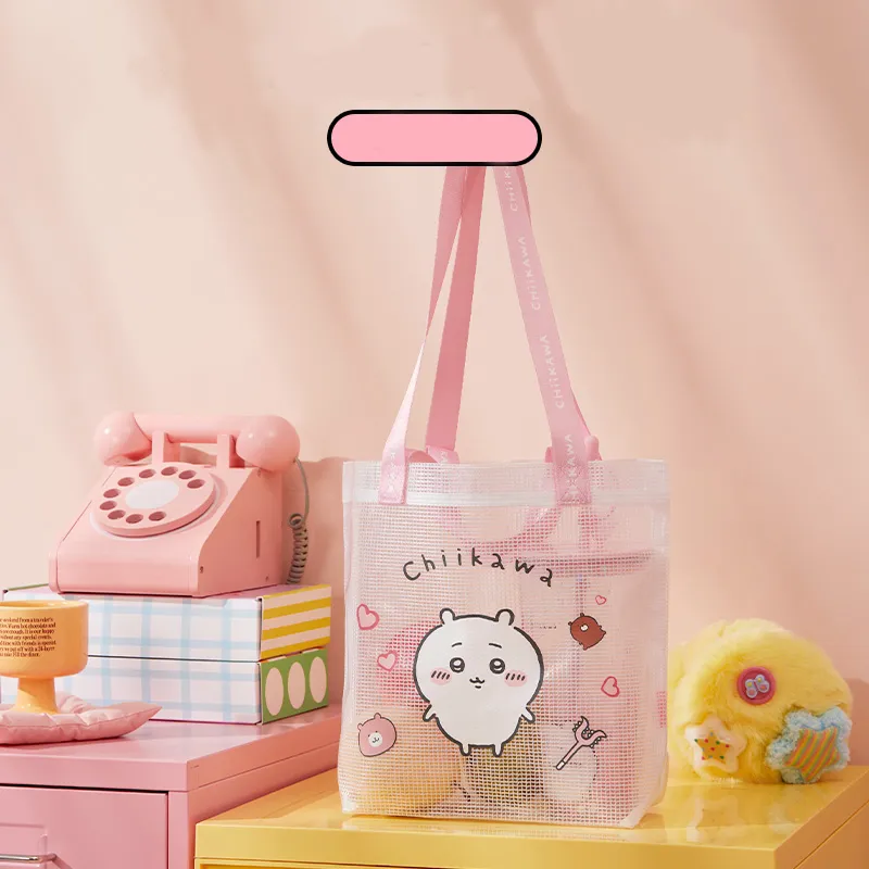 MINISO Chiikawa PVC Handbag Shoulder Bag Medium Size Unisex Pink/Blue/Yellow-3