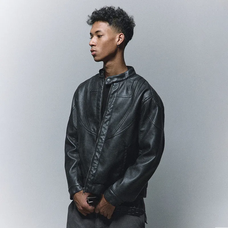 Antidote Worldwide Leather Jacket Unisex Black-2