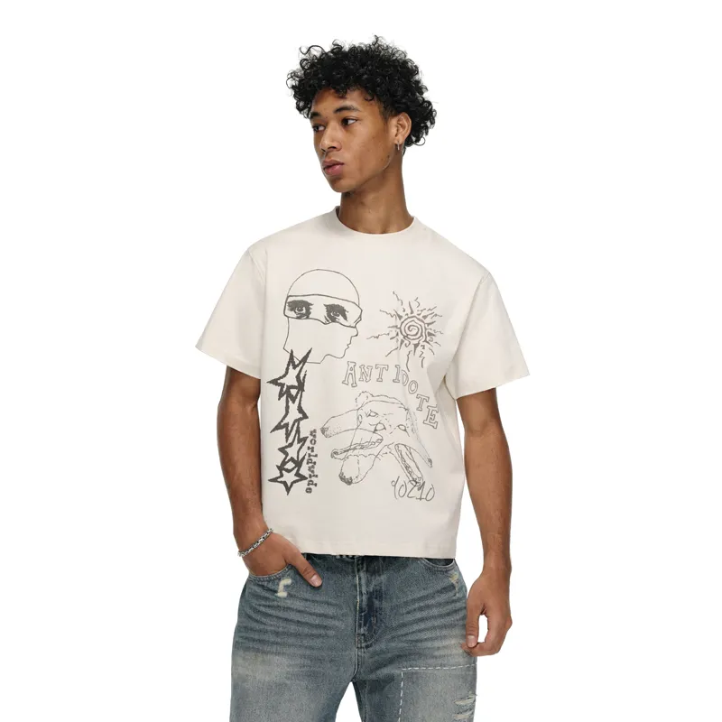 Antidote Worldwide T Shirt Unisex Light Apricot-4