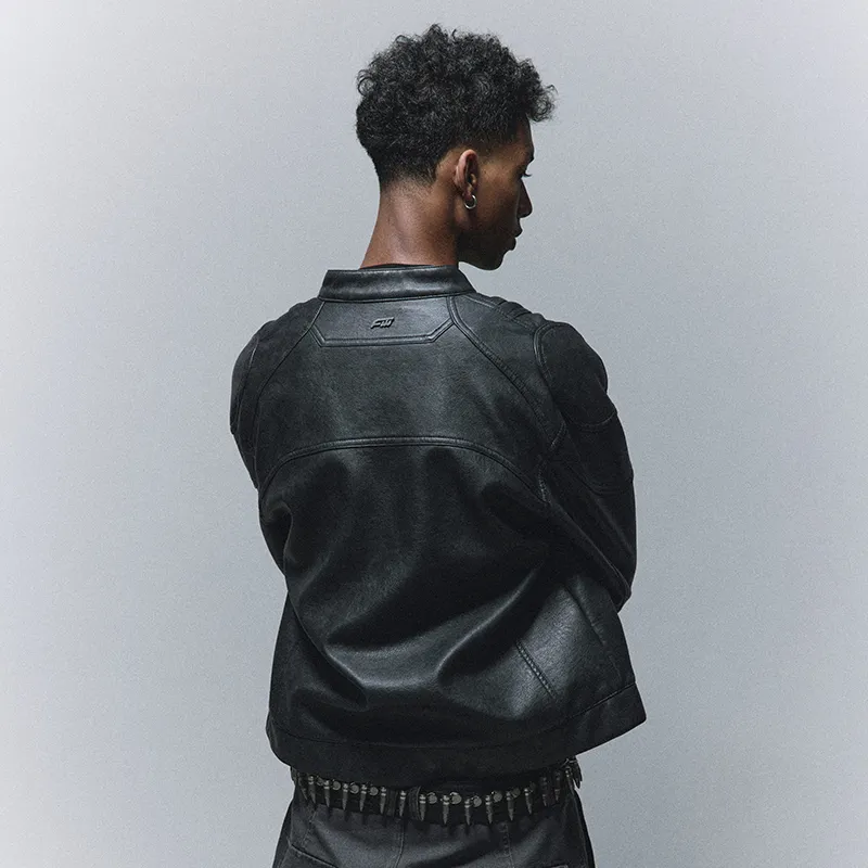 Antidote Worldwide Leather Jacket Unisex Black-3