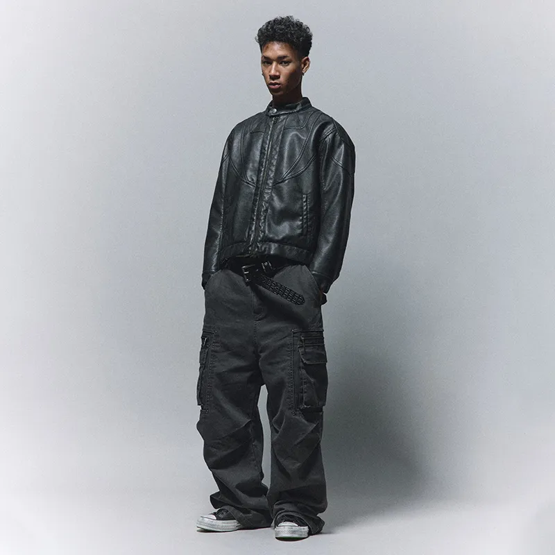 Antidote Worldwide Leather Jacket Unisex Black-5