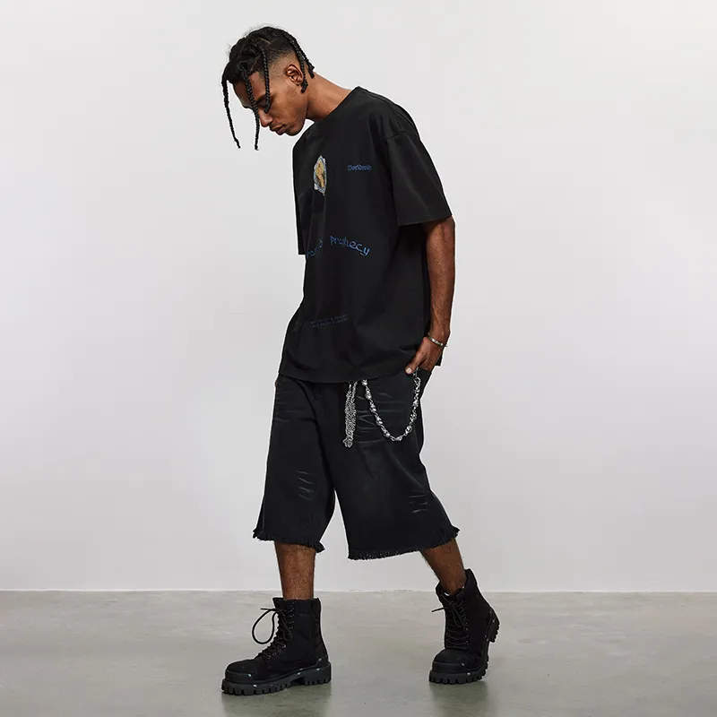Antidote Worldwide Denim Shorts Unisex Washed Black-5