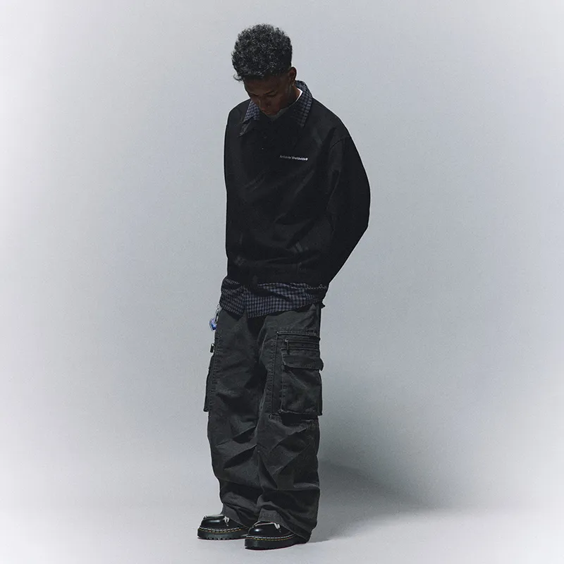 Antidote Worldwide Polo Shirt Unisex Faded Black-4