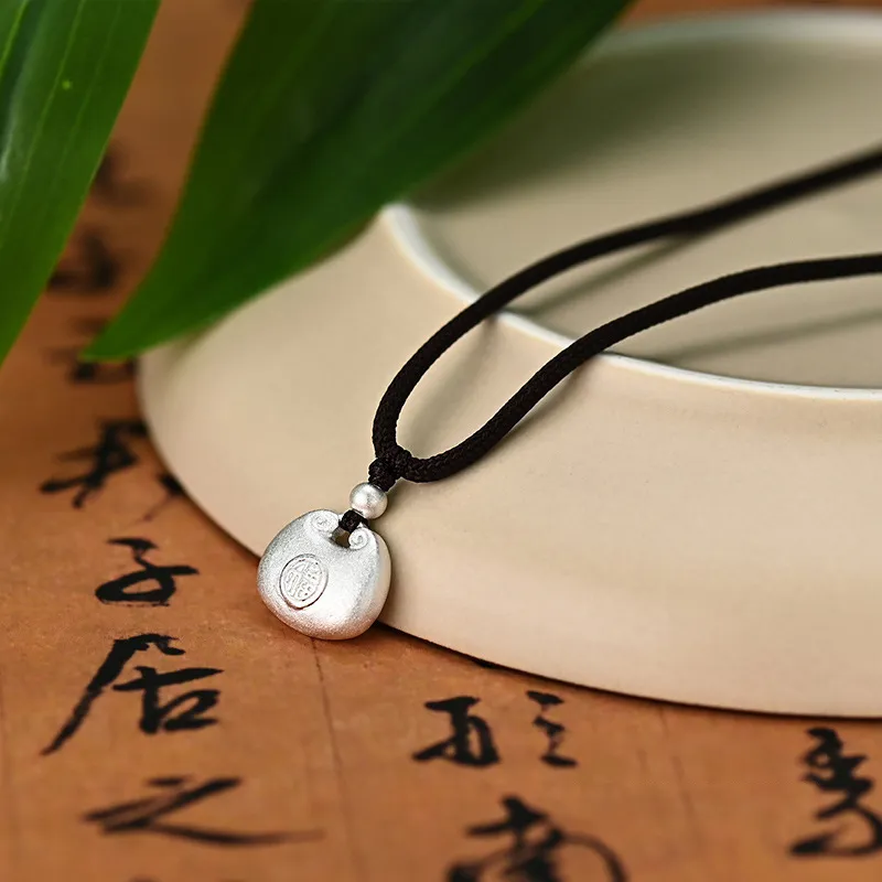 GIMK S999 Fine Silver Sterling Silver Necklaces Women's-4