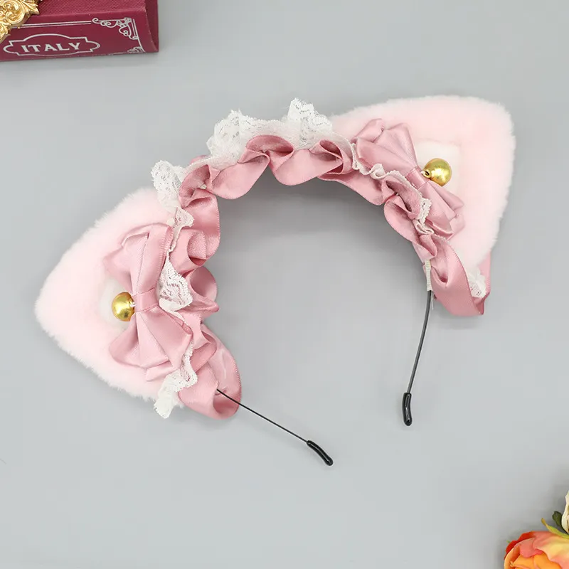 GIMK Lace Cat Ear Headband Women's-1