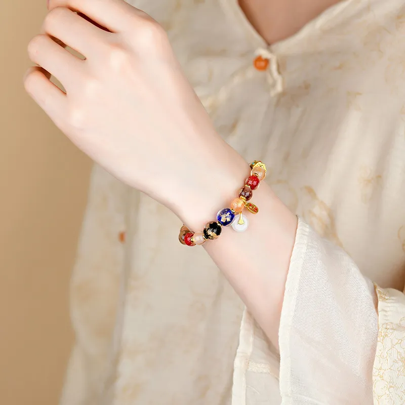 GIMK Colored Glaze Jade Bracelets Women's-4