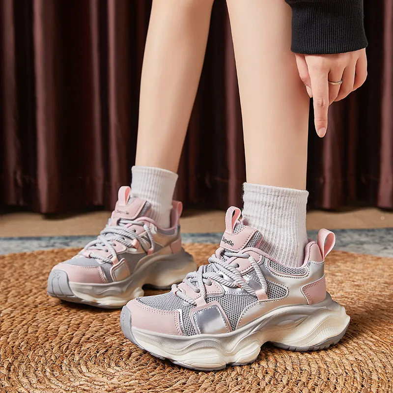 La Chapelle Breathable Height Increasing Low-Top Chunky Sneakers Women's-8
