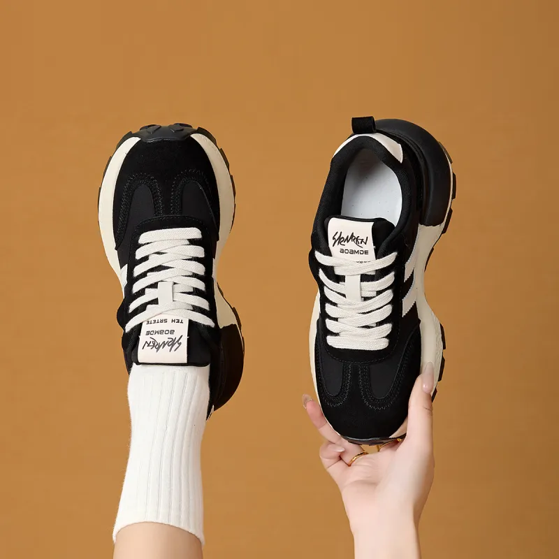La Chapelle Wear-Resistant Height Increasing Low-Top Chunky Sneakers Women's-6