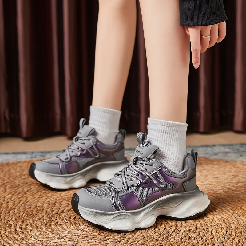 La Chapelle Breathable Height Increasing Low-Top Chunky Sneakers Women's-18