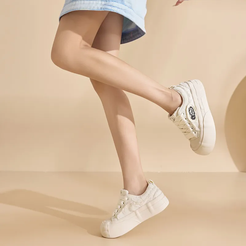 La Chapelle Height Increasing Breathable Low-Top Canvas Shoes Women's-20