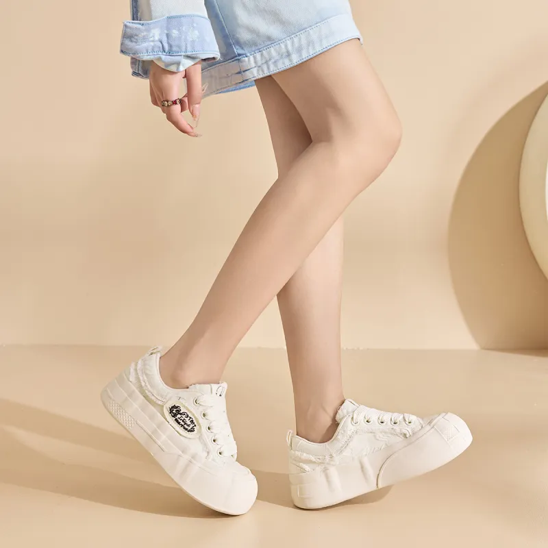 La Chapelle Height Increasing Breathable Low-Top Canvas Shoes Women's-21