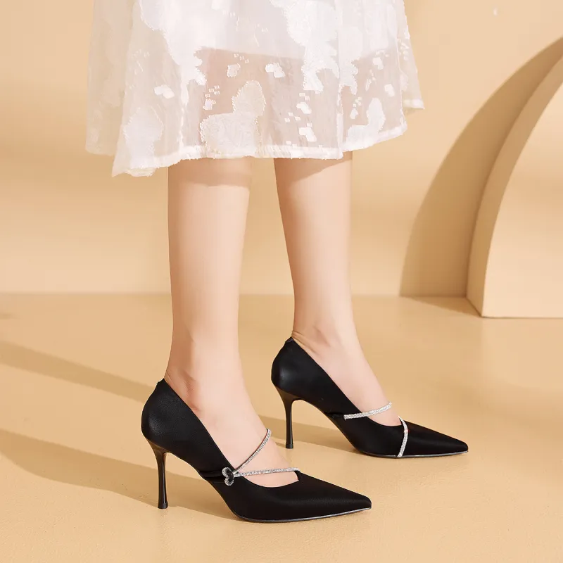 La Chapelle Slim Heel High Heels 8cm Women's-9