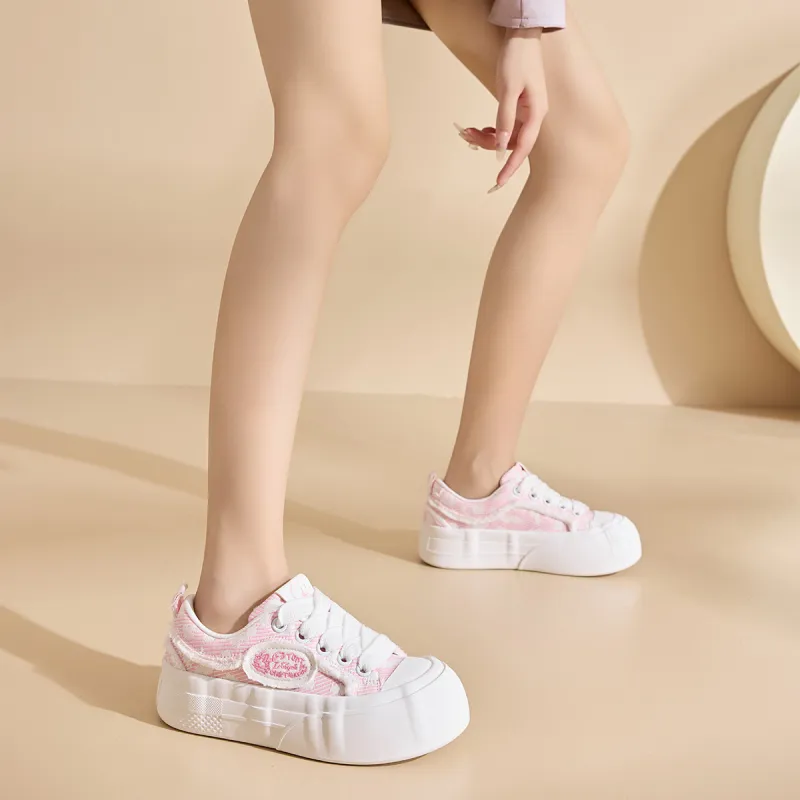 La Chapelle Height Increasing Breathable Low-Top Canvas Shoes Women's-9