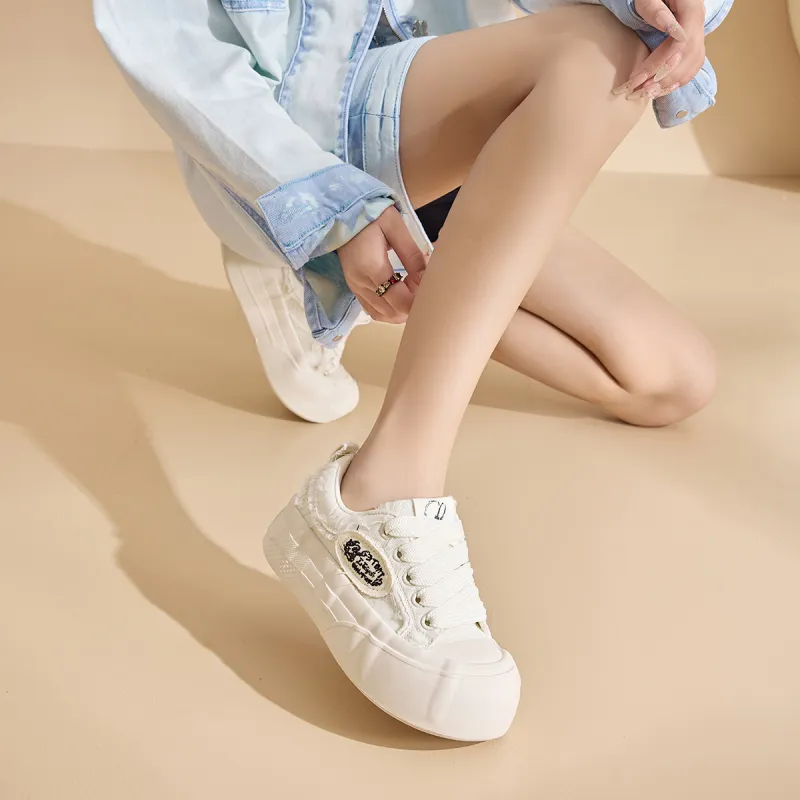 La Chapelle Height Increasing Breathable Low-Top Canvas Shoes Women's-19