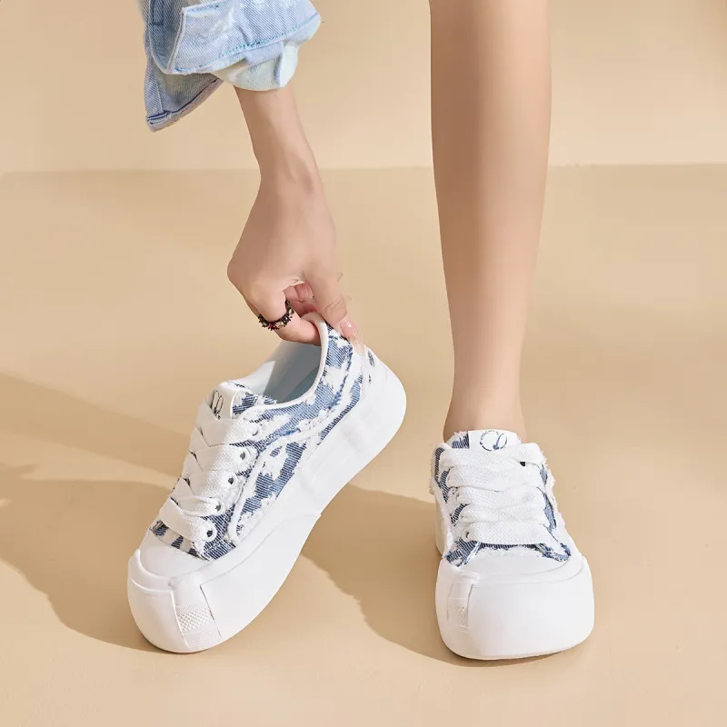La Chapelle Height Increasing Breathable Low-Top Canvas Shoes Women's-29