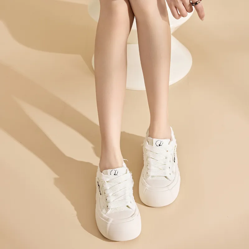 La Chapelle Height Increasing Breathable Low-Top Canvas Shoes Women's-17